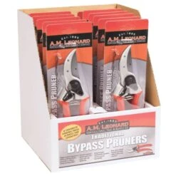 Leonard Traditional Bypass Pruner Display Box With 12 Pruners -Garden Store 1286db 2