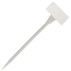 Angled Display White Plastic Stakes, 2in X 4in X 13in