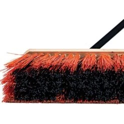 Leonard Dual-Bristle Push Broom, 24-Inch Wide Block With Steel Handle -Garden Store 2624 3