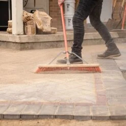 Leonard Dual-Bristle Push Broom, 24-Inch Wide Block With Steel Handle -Garden Store 2624 4