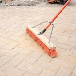 Leonard Dual-Bristle Push Broom, 24-Inch Wide Block With Steel Handle -Garden Store 2624 6