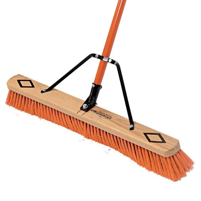 Leonard Dual-Bristle Push Broom, 30-Inch Wide Block With Steel Handle 2 Leonard Dual-Bristle Push Broom, 30-Inch Wide Block With Steel Handle - Image 2