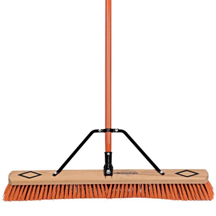 Leonard Dual-Bristle Push Broom, 30-Inch Wide Block With Steel Handle 3 Leonard Dual-Bristle Push Broom, 30-Inch Wide Block With Steel Handle - Image 3
