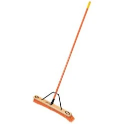 Leonard Fine-Bristle Push Broom, 30-Inch Wide Block With Steel Handle