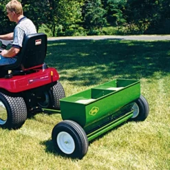 Gandy Towable Drop Spreader With 225lb Steel Hopper And Pneumatic Tires