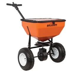 Leonard 70-Pound Broadcast Spreader With Deflector -Garden Store am70lp right withcover
