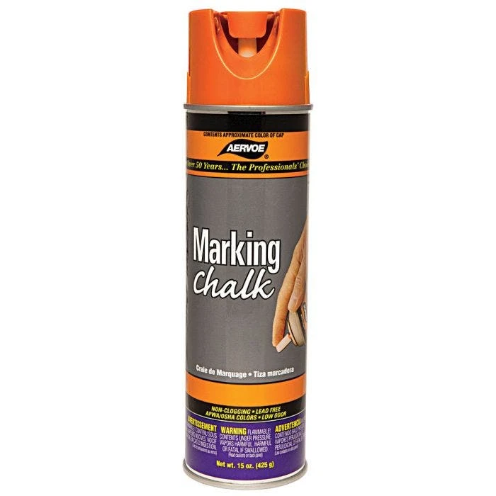Aervoe Marking Chalk, Case Of 12 - 15oz. Cans, Orange 1 Aervoe Marking Chalk, Case Of 12 - 15oz. Cans, Orange