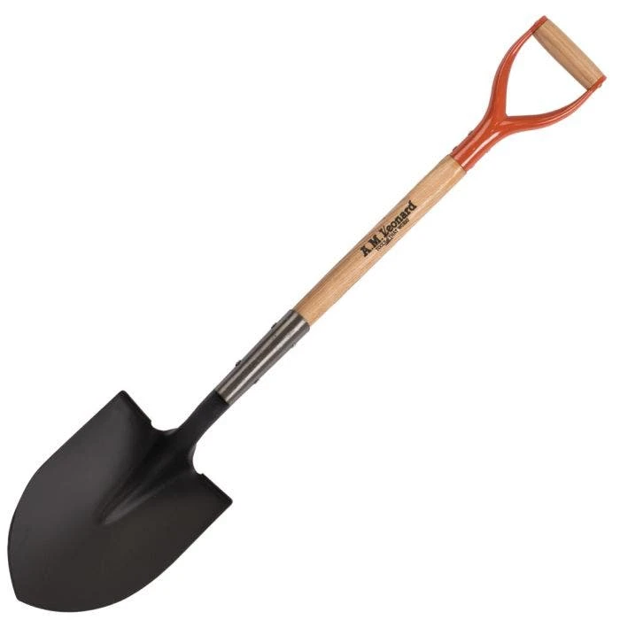 Leonard Round Point Closed Back Shovel With D Grip Handle 1 Leonard Round Point Closed Back Shovel With D Grip Handle