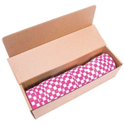 Glo-Pink And White Checkerboard Tagging Tape, Box Of 12 Rolls
