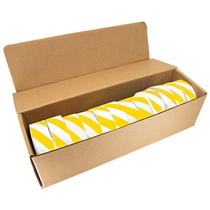 Yellow And White Candy Stripe Tagging Tape, Box Of 12 Rolls 1 Yellow And White Candy Stripe Tagging Tape, Box Of 12 Rolls