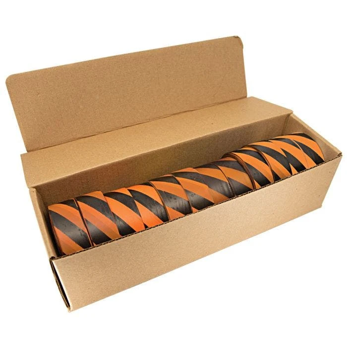 Orange And Black Candy Stripe Tagging Tape, Box Of 12 Rolls 1 Orange And Black Candy Stripe Tagging Tape, Box Of 12 Rolls