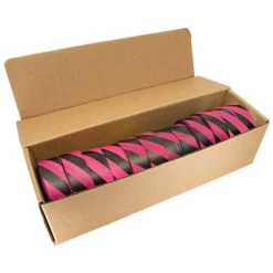 Glo-Pink And Black Candy Stripe Tagging Tape, Box Of 12 Rolls
