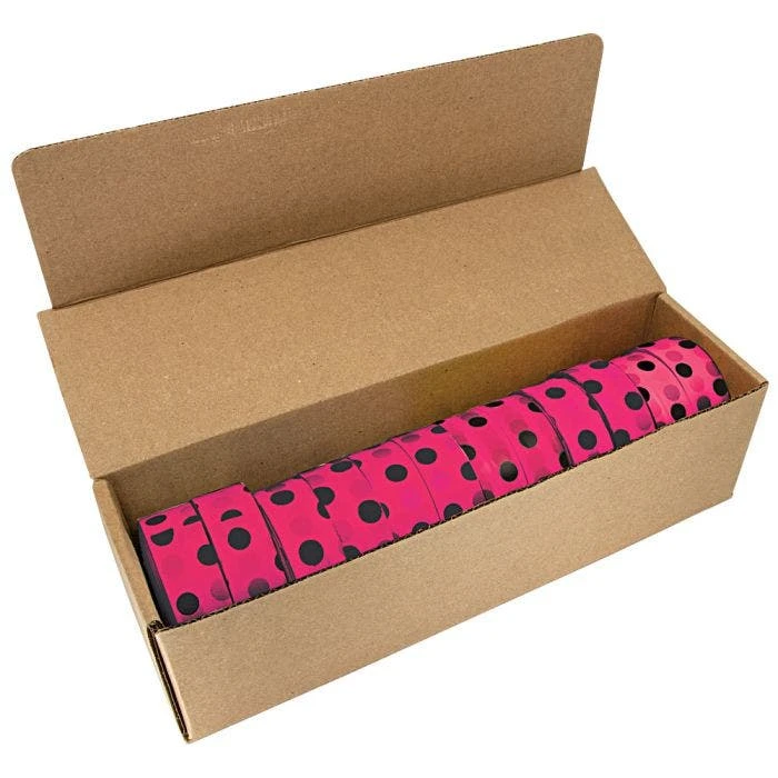 Glo-Pink With Black Polka Dots Tagging Tape, Box Of 12 Rolls 1 Glo-Pink With Black Polka Dots Tagging Tape, Box Of 12 Rolls