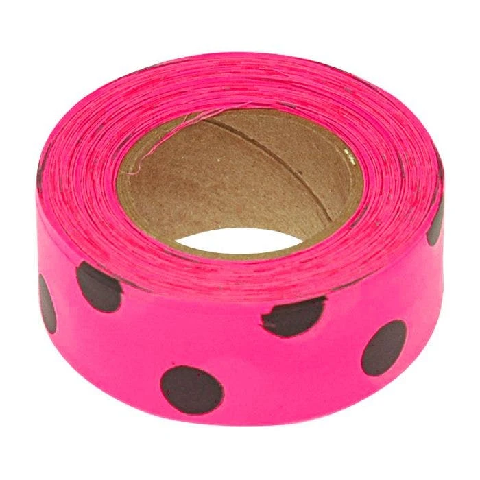 Glo-Pink With Black Polka Dots Tagging Tape, Box Of 12 Rolls 2 Glo-Pink With Black Polka Dots Tagging Tape, Box Of 12 Rolls - Image 2