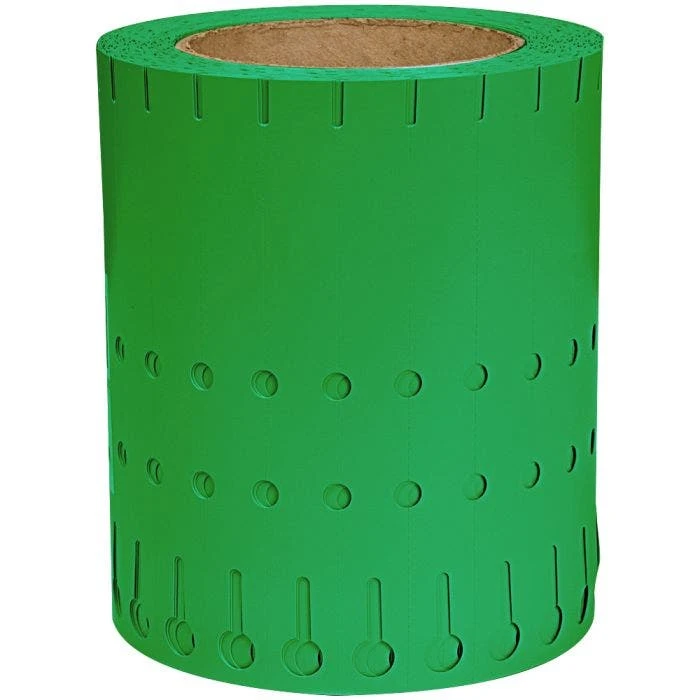 Slip 'N Lock Loop Lock Vinyl Labels 5/8in X 5 1/2in 1000/Roll Green 2 Slip 'N Lock Loop Lock Vinyl Labels 5/8in X 5 1/2in 1000/Roll Green - Image 2